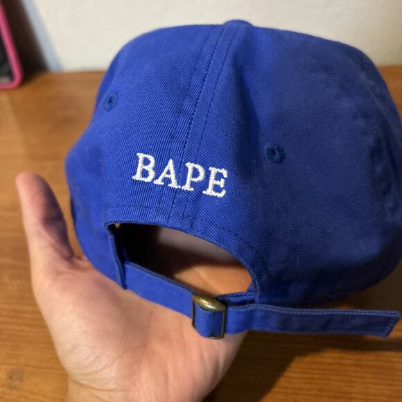 Bape A BATHING APE Strap Back Dad Hat Black Authentic - Picture 5 of 6